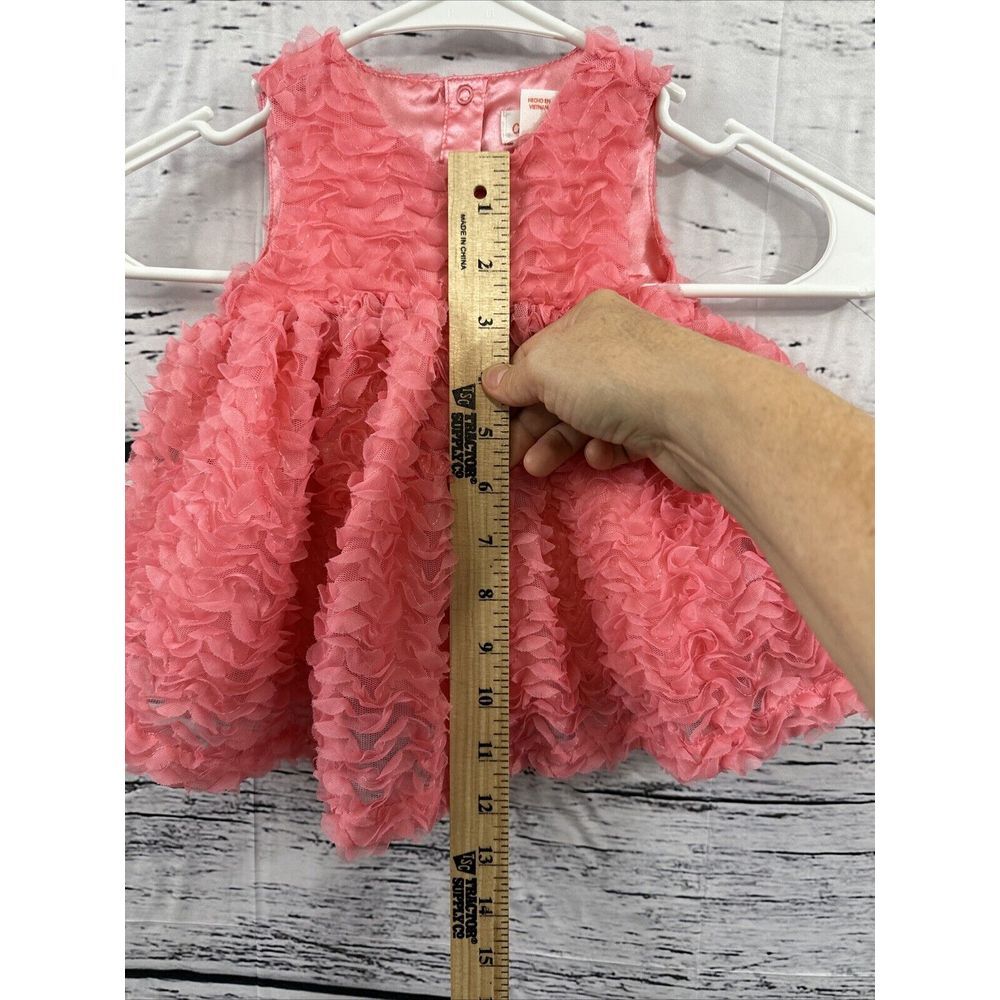 Cat and Jack Baby Girl Coral Pink Dress 3-6mo Ruffles - Picture 5 of 10